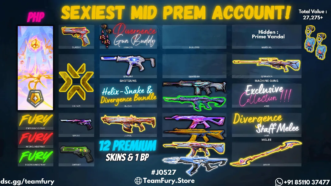 12 Premium Skins With Divergence Bundle & Friends