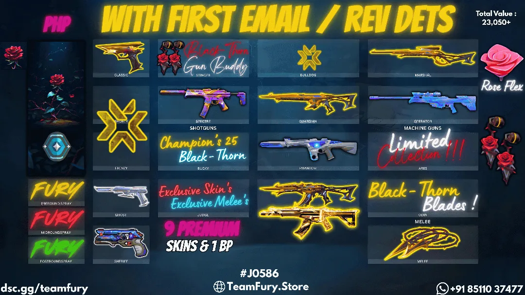 (FE) 9 Premium Skins With Blackthorn Bundle and Champions 25